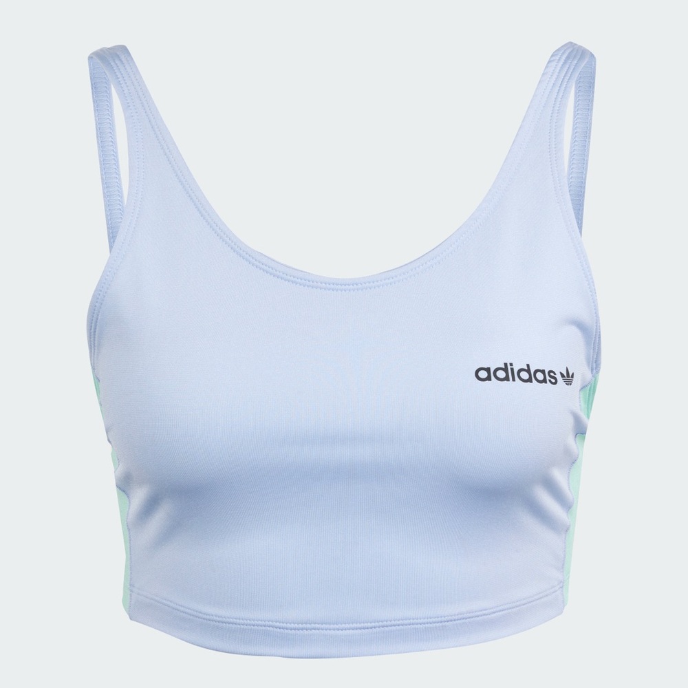 NWT! ADIDAS ORIGINALS Blue Dawn/Easy Green High Shine Crop Top Sizes XS and M